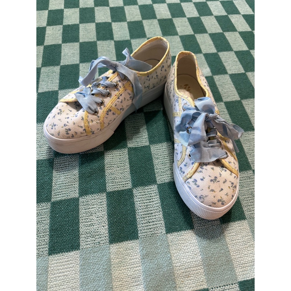 Superga x LoveShackFancy Blue Bonnet Floral Platform Sneaker Women's Size 38/7.5
